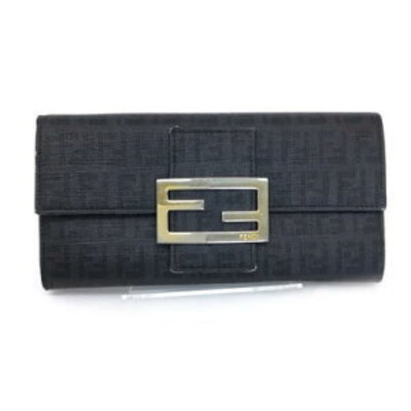 Fendi Wallet Black Long Bifold Zucca - Picture 1 of 4